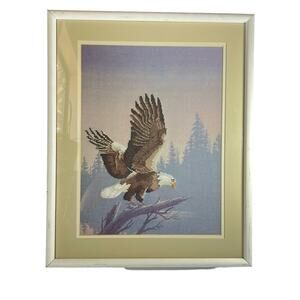 Needle Treasures Cross Stitch Kit EAGLE AT TWILIGHT Bald Eagle finished framed